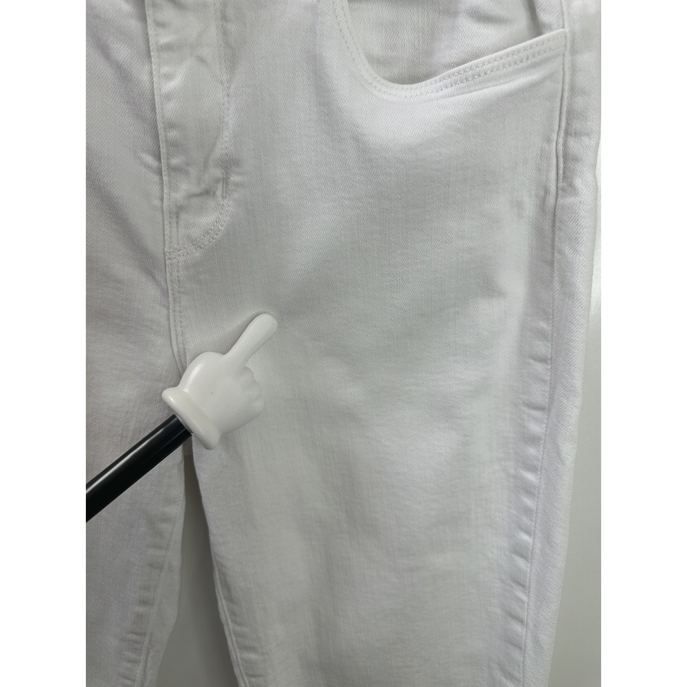L'Agence Kendra Cropped Flare Jeans High Rise White Frayed Hem Denim Size 27 - Picture 14 of 16